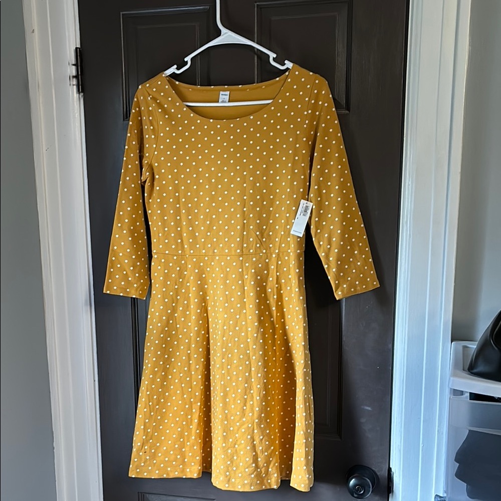 Old Navy Yellow Polka Dot Dress